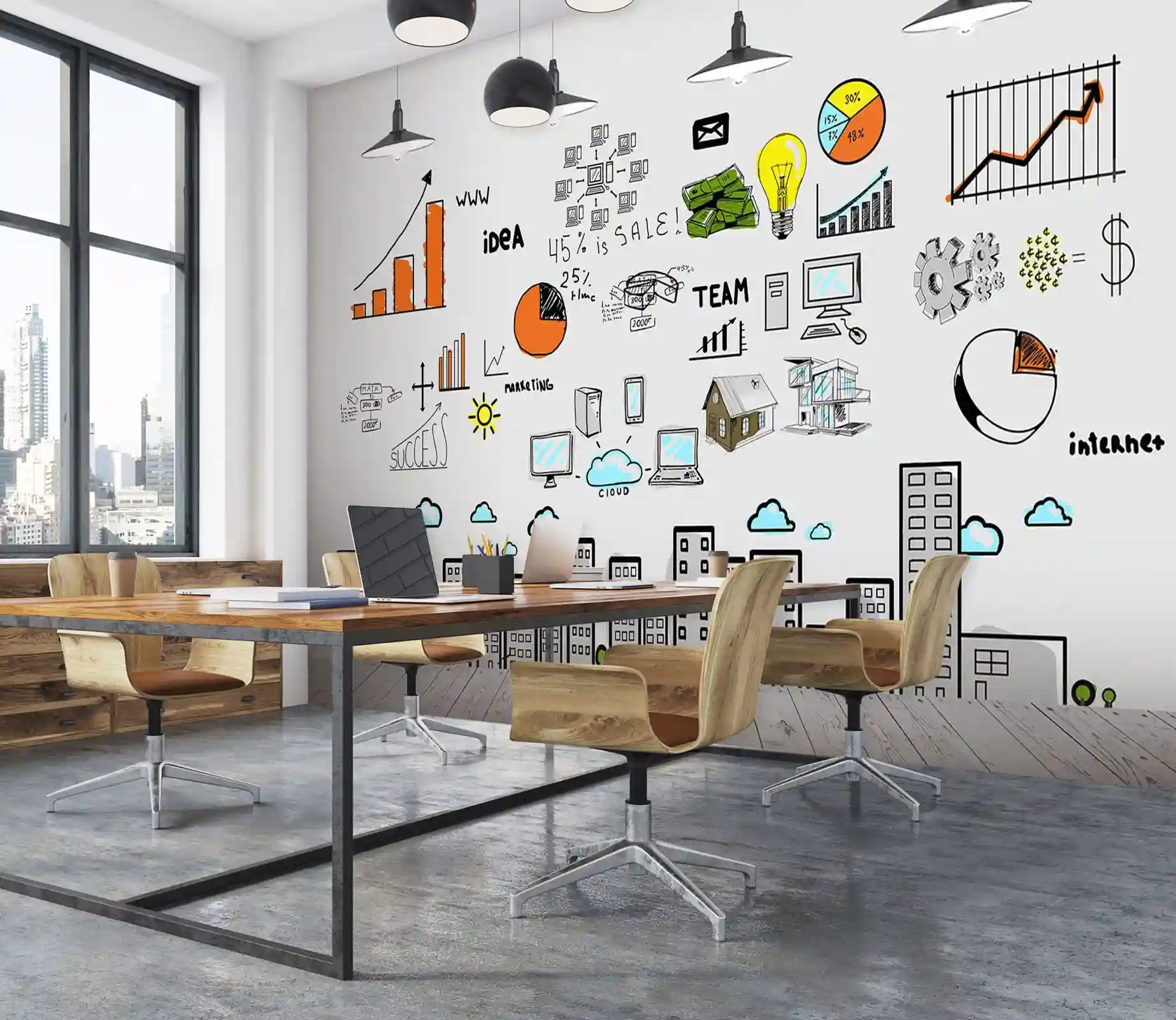 Artistic Wallpaper Installations workspace and team environment in South Beach, San Francisco