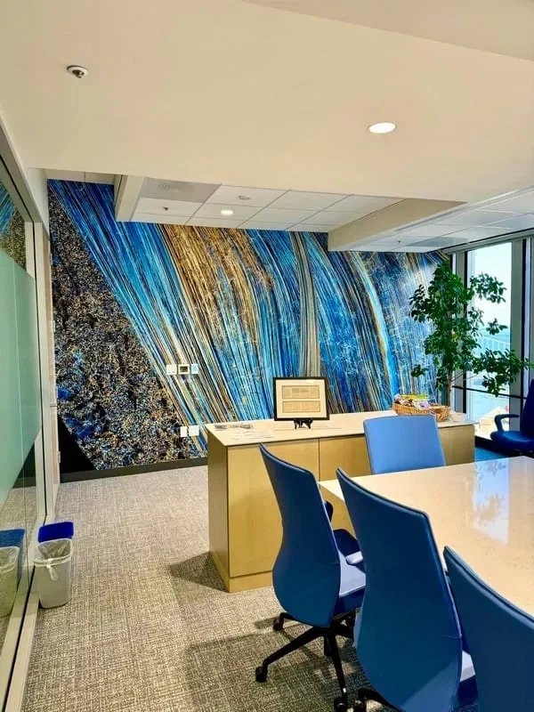 Commercial office wallpaper installation in SoMa, San Francisco